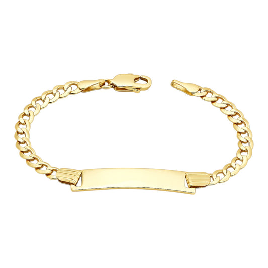 14k Curb Link ID Bracelet - 5"