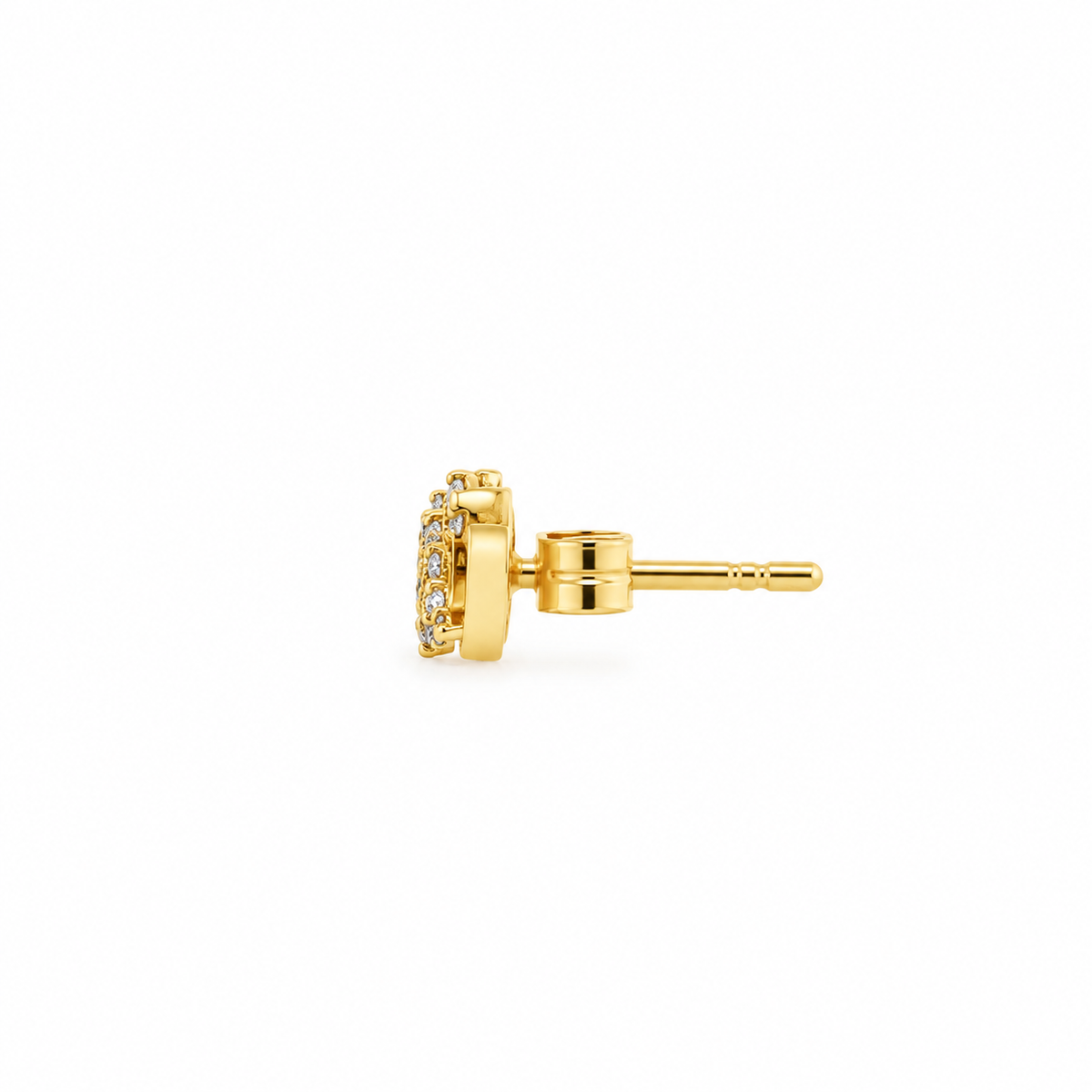14k Yellow Gold Infinity Studs with Cubic Zirconia