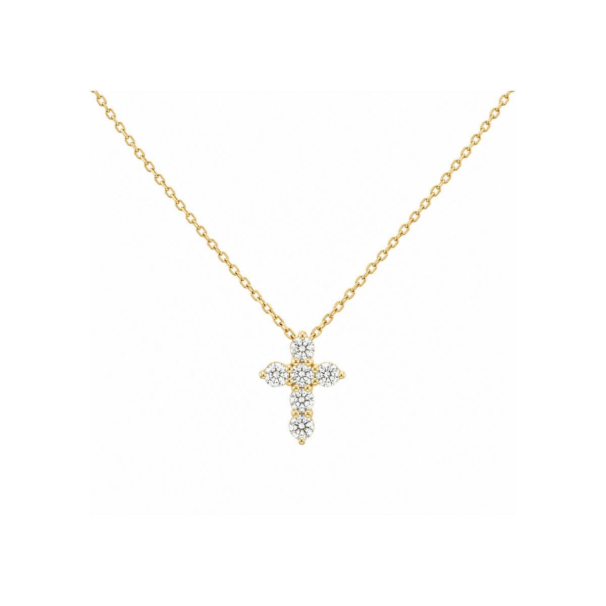 14k Gold Lab Grown Diamond Cross Necklace | 0.60tcw | 18"