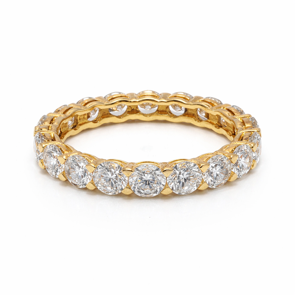 14k Yellow Gold CZ Eternity Band
