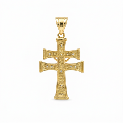 14k Gold Matte Jesus Crucifix Pendant | 10.4g