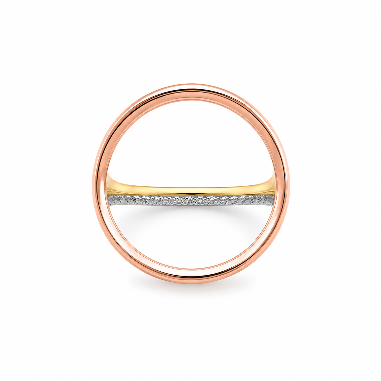 14k Tricolor Gold Three-Way Ring with Pavé Lab-Grown Diamonds | 0.50 TCW | Yellow, White & Rose Gold