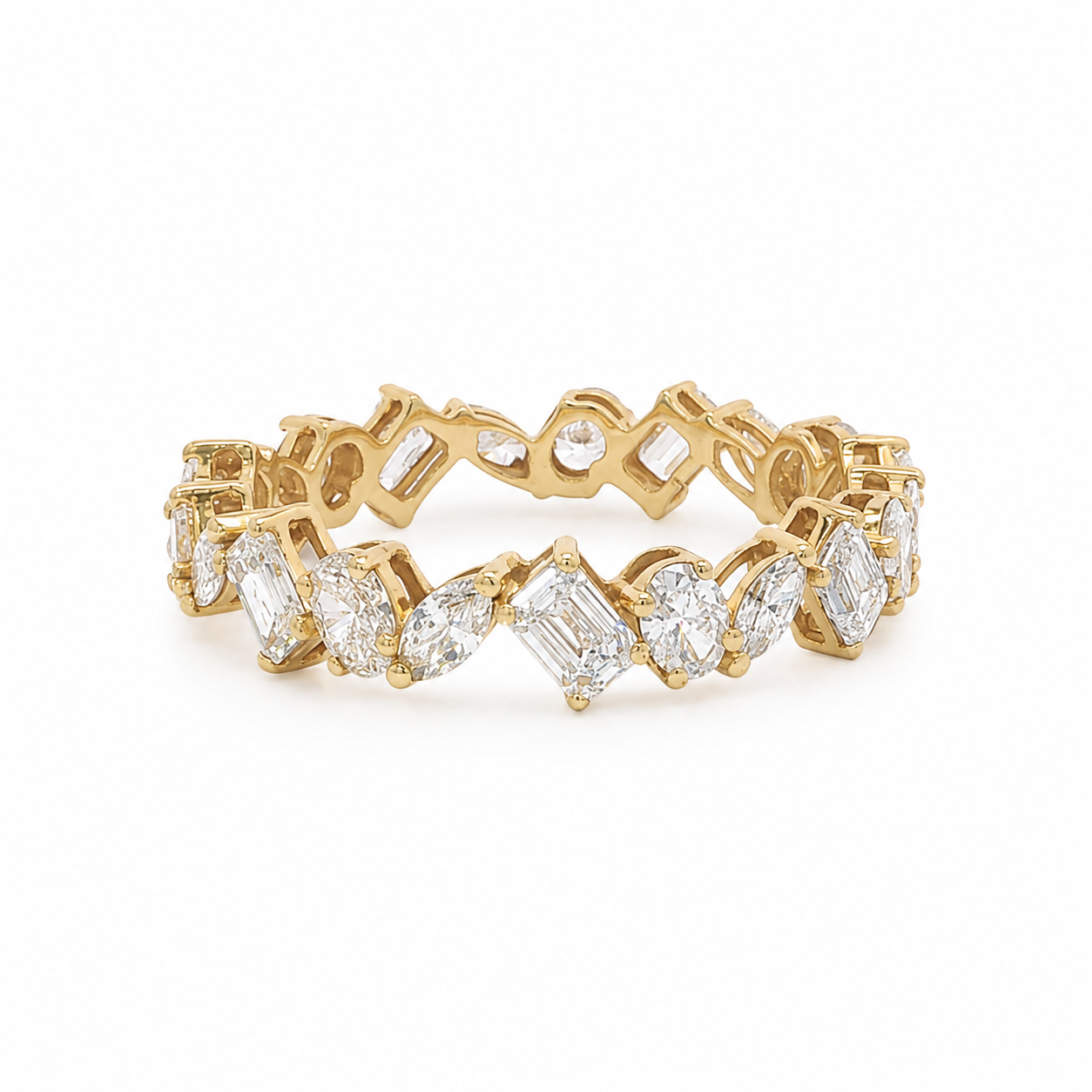 18k Yellow Gold Multi-Shape Lab Grown Diamond Eternity Band