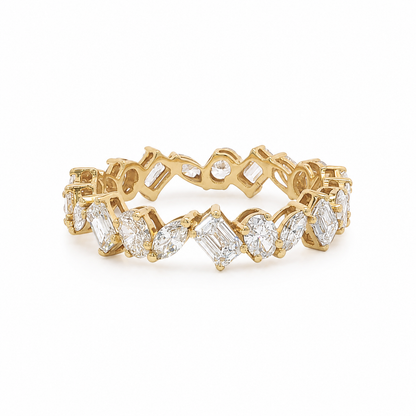 18k Yellow Gold Multi-Shape Lab Grown Diamond Eternity Band