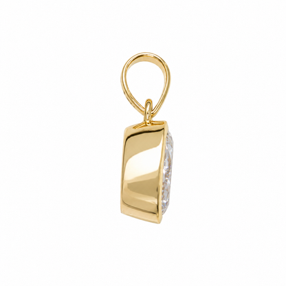 14k Gold 2ct Oval Lab Grown Diamond Bezel Pendant | E Color VS1