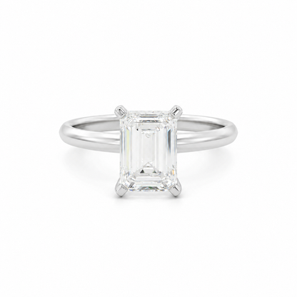 18k White Gold with 2.07 tcw Emerald Cut Lab Grown Diamond Engagement Ring