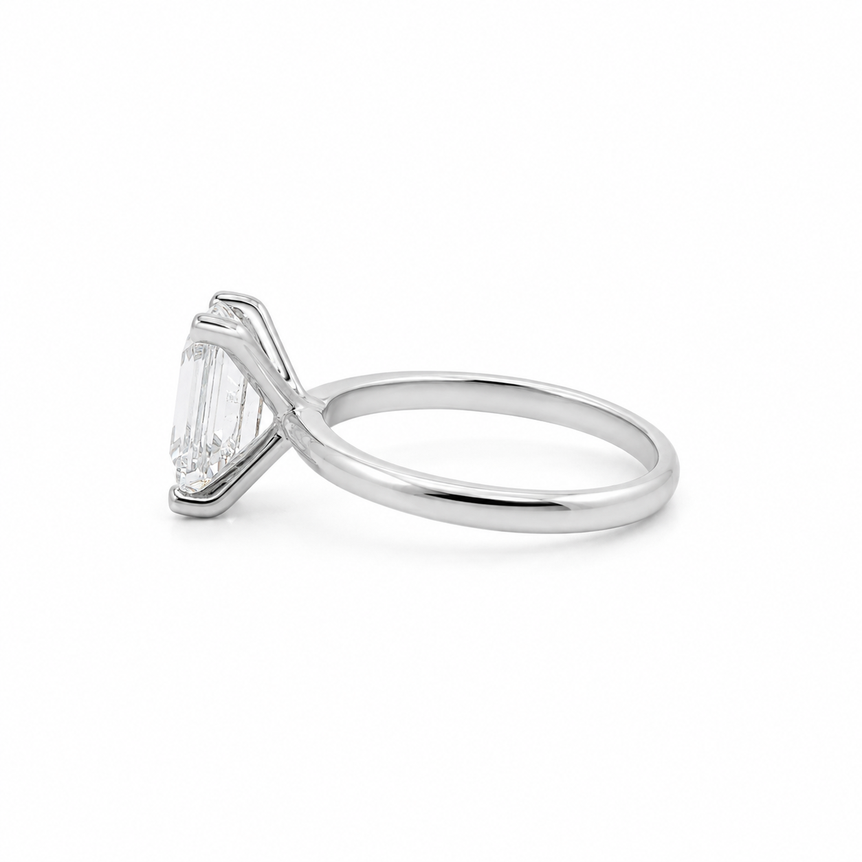 18k White Gold with 2.07 tcw Emerald Cut Lab Grown Diamond Engagement Ring