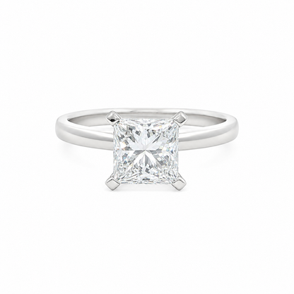 18k Gold with 2.06 tcw Princess Cut Lab Grown Diamond Engagement Ring