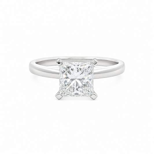 18k Gold with 2.06 tcw Princess Cut Lab Grown Diamond Engagement Ring