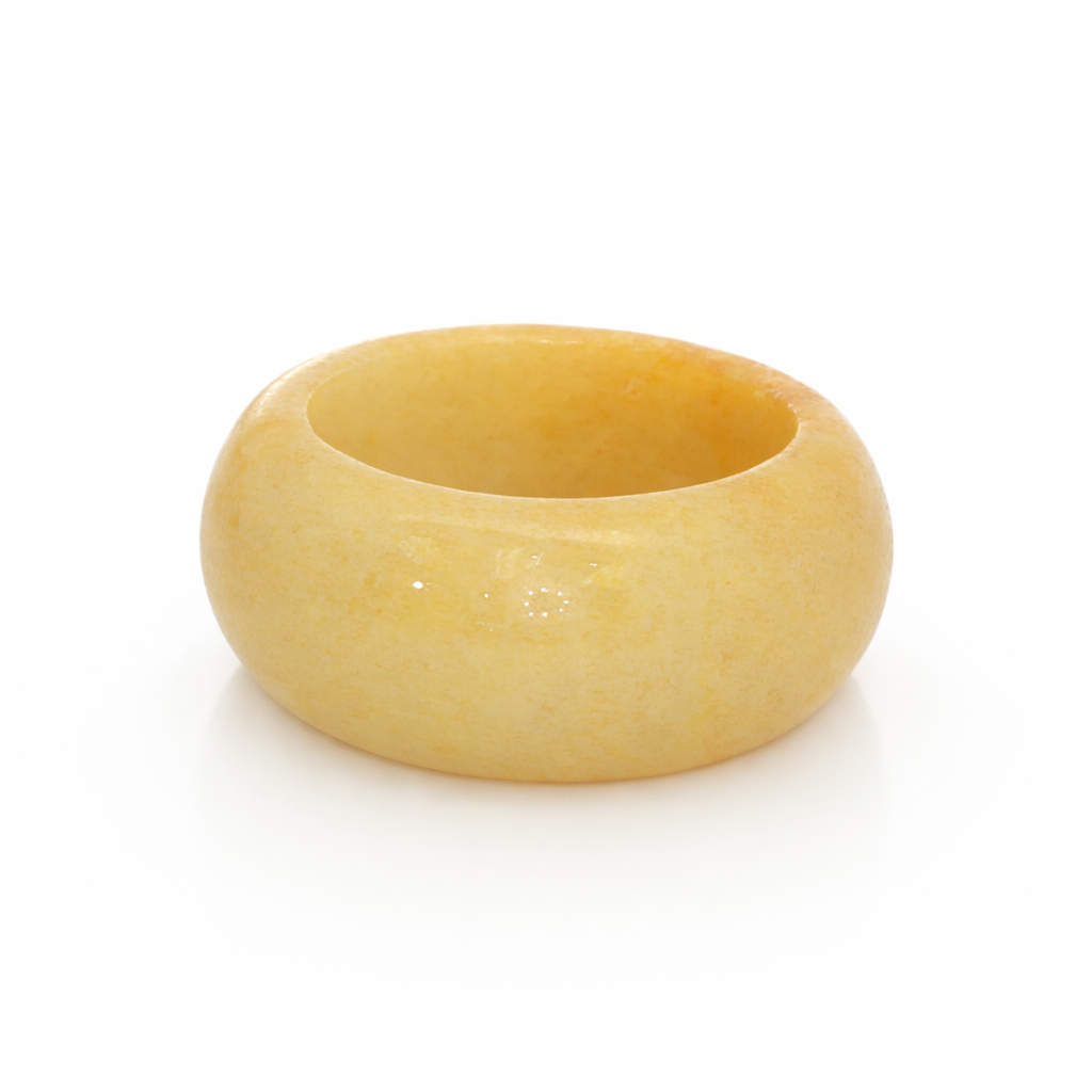 22mm A-Grade Natural Yellow White Jadeite Band