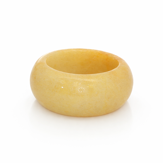 22mm A-Grade Natural Yellow White Jadeite Band