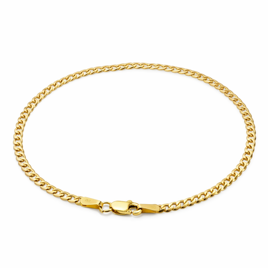 14k 2.7mm Solid Curb Bracelet - 7"