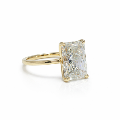 4.05 Radiant Cut Lab Diamond Engagement Ring 14k Gold