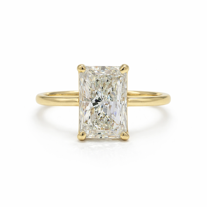 4.05 Radiant Cut Lab Diamond Engagement Ring 14k Gold