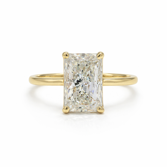 4.05 Radiant Cut Lab Diamond Engagement Ring 14k Gold