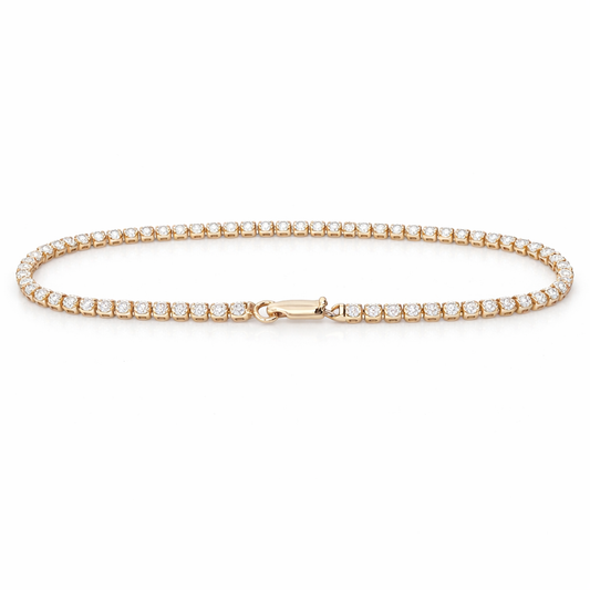 14k Gold Petite Round Lab Grown Diamond Tennis Bracelet 2.021 tcw | 7"