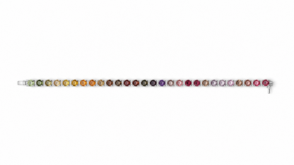 14K White gold Rainbow Tennis Bracelet