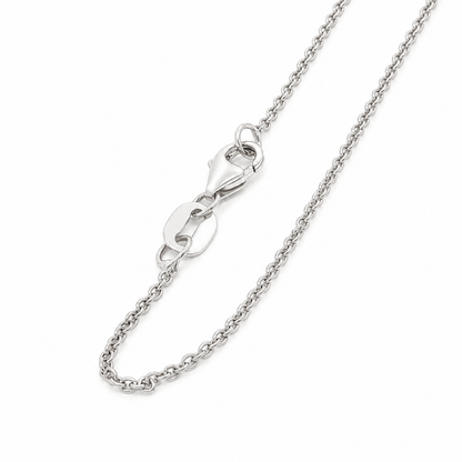 14k White Gold Pear Shaped Cornflower Ceylon Sapphire Pendant with Natural Diamonds Necklace 18"