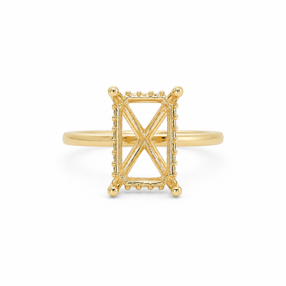 14k Gold Hidden Halo Lab Diamond Engagement Ring Mounting | 0.25ctw Lab Grown Diamonds