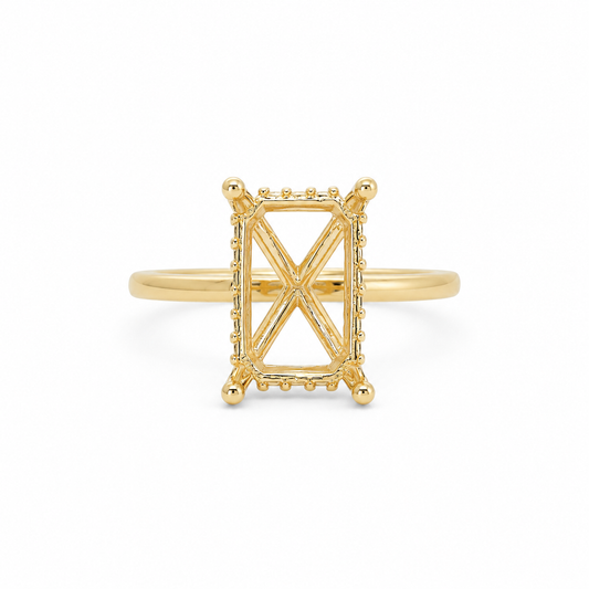 14k Gold Hidden Halo Lab Diamond Engagement Ring Mounting | 0.25ctw Lab Grown Diamonds