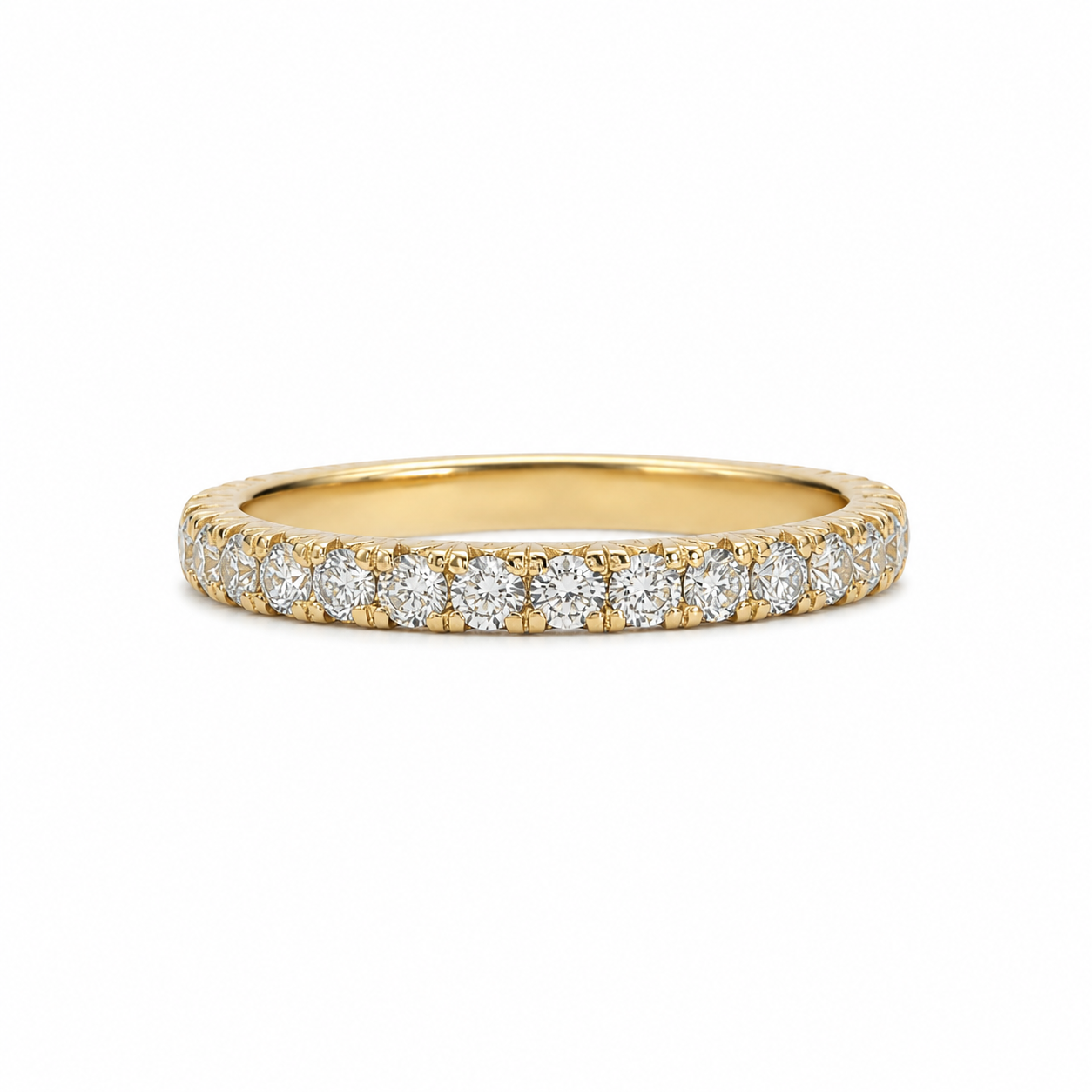 14k Gold 0.65 tcw French Pavé Lab Grown Diamond Band