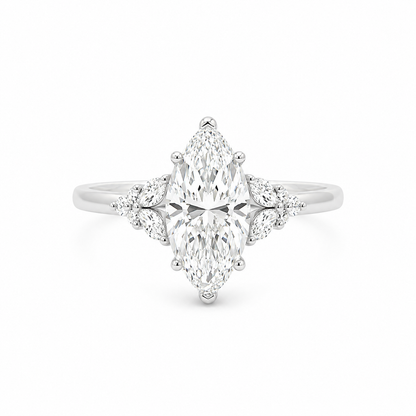 2.05ct Marquise Cut Engagement Ring on 14k White Gold