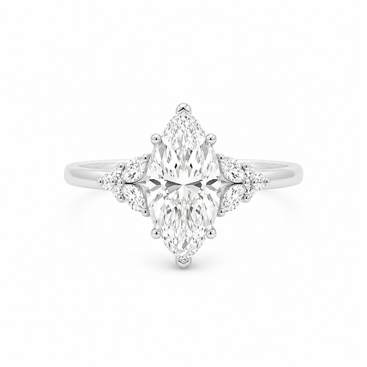 2.05ct Marquise Cut Engagement Ring on 14k White Gold