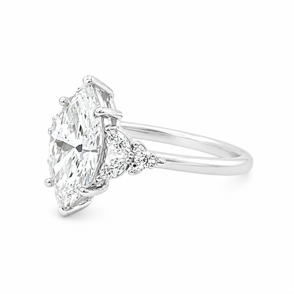 2.05ct Marquise Cut Engagement Ring on 14k White Gold