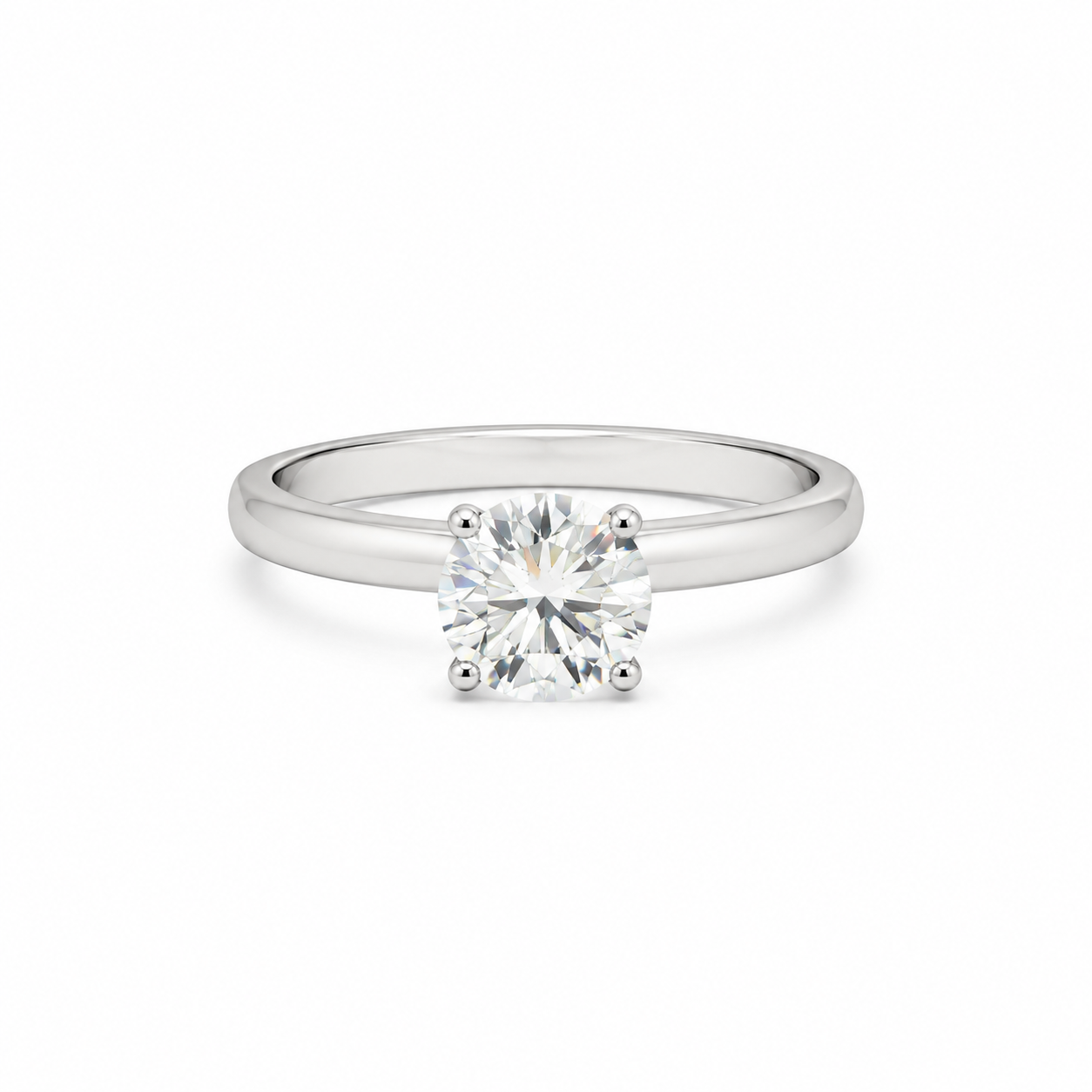 14k White Solitaire Engagement Ring (1.04 carats)