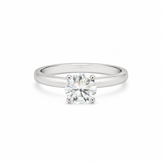 14k White Solitaire Engagement Ring (1.04 carats)