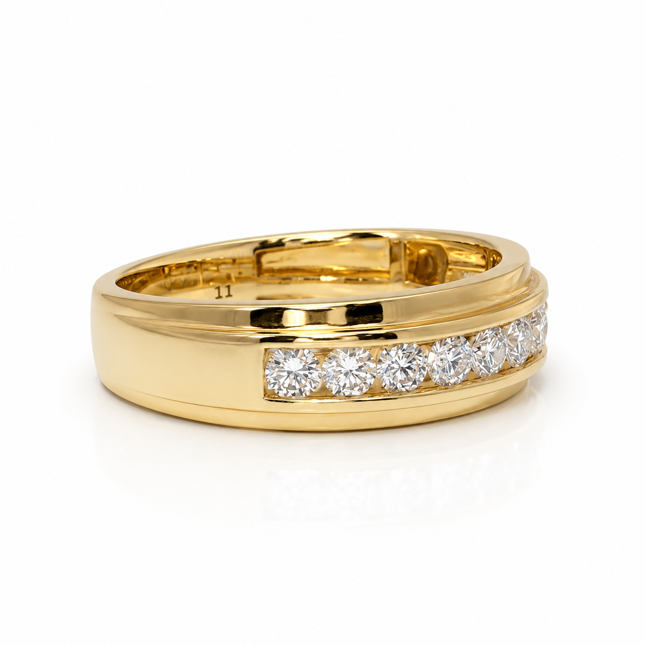 14k Yellow Gold Channel Set Men's Band (0.99 tcw)