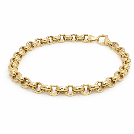 14k Gold Rolo Bracelet 6mm  | 8"