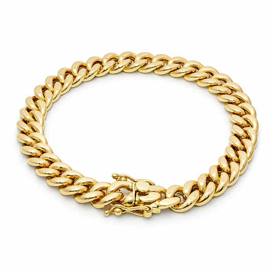10k Semi - Hollow 9mm Miami Cuban Bracelet - 8"