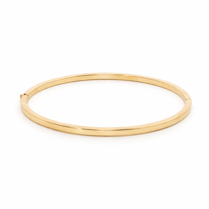 14k Gold Hinged Bangle Bracelet | 2.5mm x 60mm | Fits 7.5" Wrist