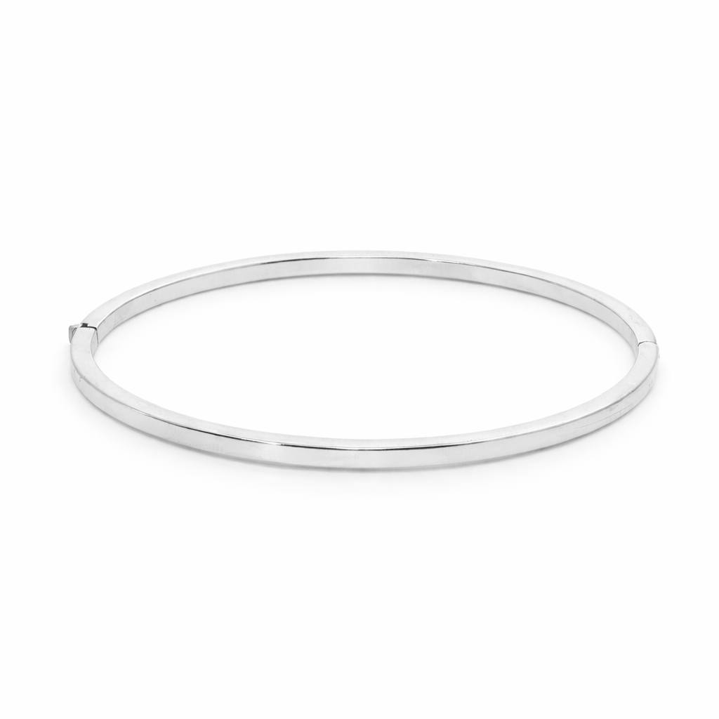14k Gold Hinged Bangle Bracelet | 2.5mm x 60mm | Fits 7.5" Wrist