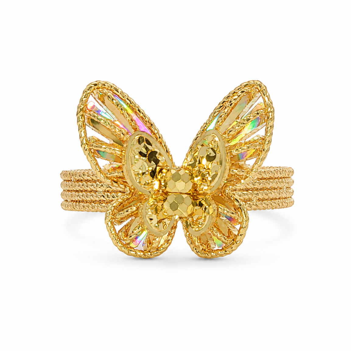 24k Prism Butterfly Ring