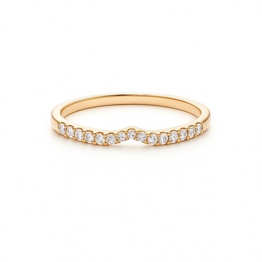 14k Gold and Natural Diamond Contour Band (0.30 tcw)