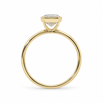 14k Gold Bezel Set 2ct Emerald Lab-Grown Diamond Engagement Ring | H VS