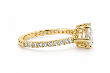 14k Gold East/West 2ct Marquise Lab Diamond Engagement Ring | H VS | 2.42ctw