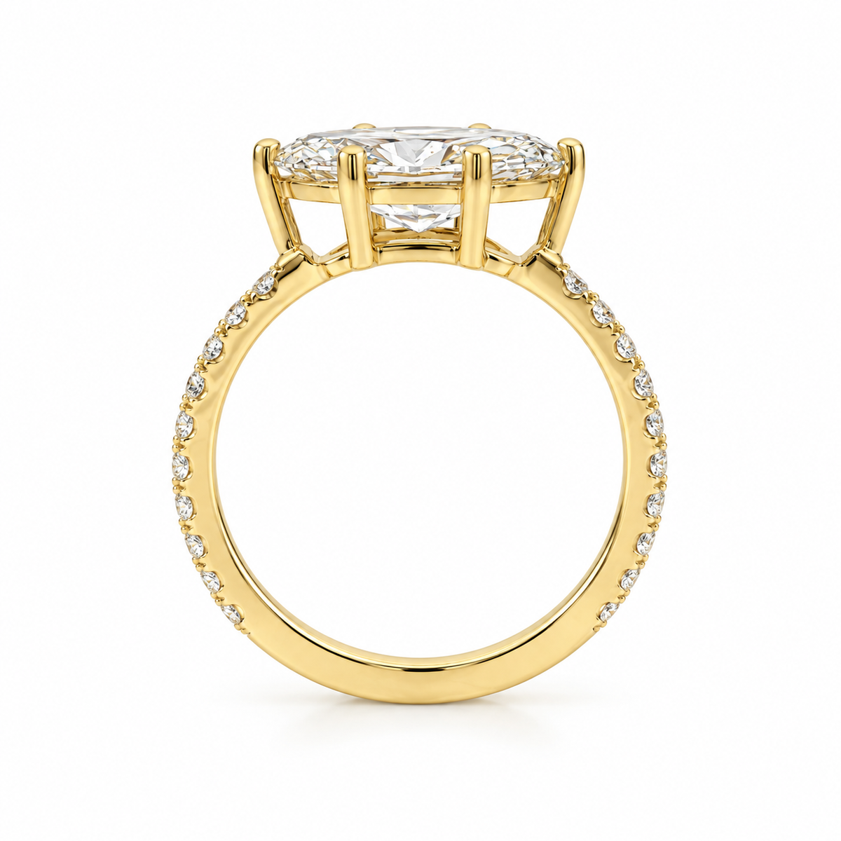 14k Gold East/West 2ct Marquise Lab Diamond Engagement Ring | H VS | 2.42ctw