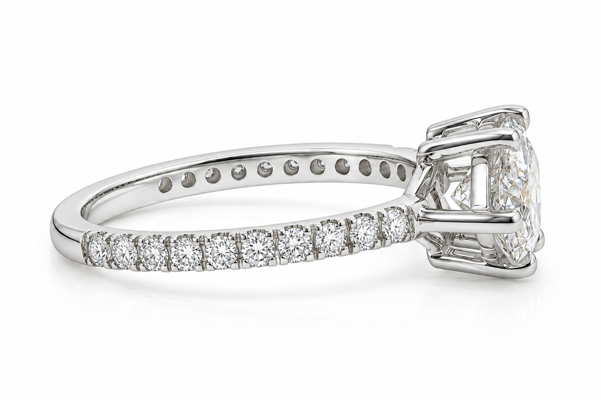 14k Gold East/West 2ct Marquise Lab Diamond Engagement Ring | H VS | 2.42ctw