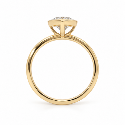 14k Gold Bezel Set 2ct Marquise Lab-Grown Diamond Engagement Ring | H VS