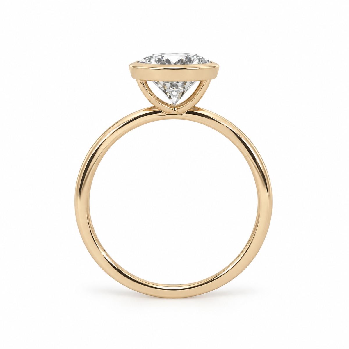 14k Gold Bezel Set 2ct Pear Lab-Grown Diamond Engagement Ring | H VS