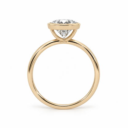 14k Gold Bezel Set 2ct Pear Lab-Grown Diamond Engagement Ring | H VS