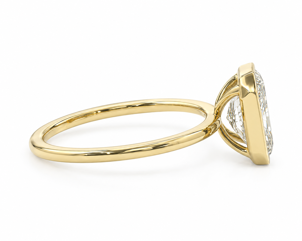 14k Gold Bezel Set 2ct Radiant Lab-Grown Diamond Engagement Ring | H VS