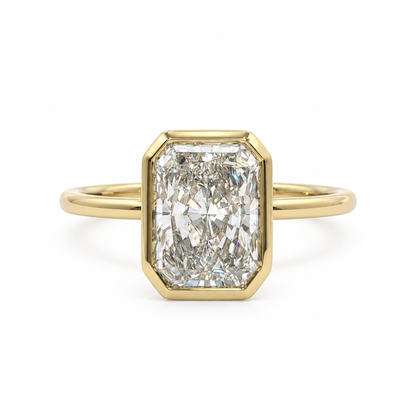 14k Gold Bezel Set 2ct Radiant Lab-Grown Diamond Engagement Ring | H VS