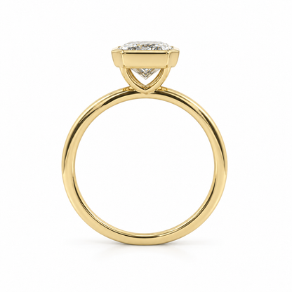 14k Gold Bezel Set 2ct Radiant Lab-Grown Diamond Engagement Ring | H VS