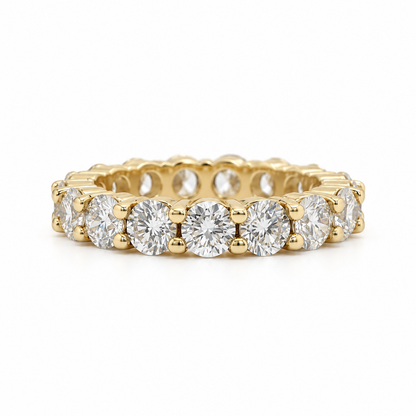 18k Yellow Gold 2.70ctw Round Lab Diamond Eternity Band| 3.5mm | Size 4.75