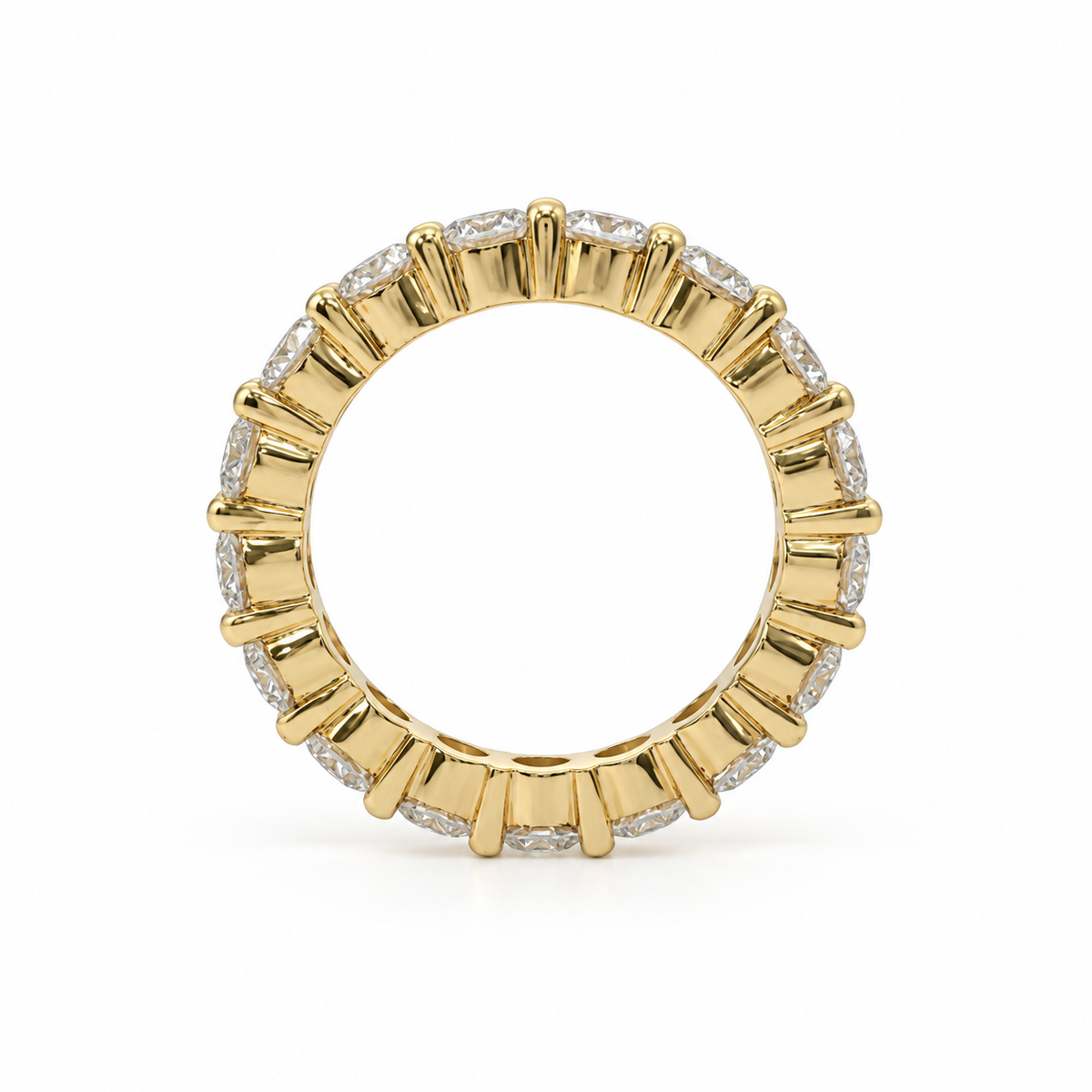 18k Yellow Gold 2.70ctw Round Lab Diamond Eternity Band| 3.5mm | Size 4.75