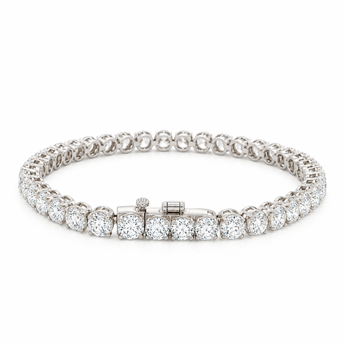 Platinum 4mm Lab Grown Diamond Tennis Bracelet | 6.5" | 9.8ctw